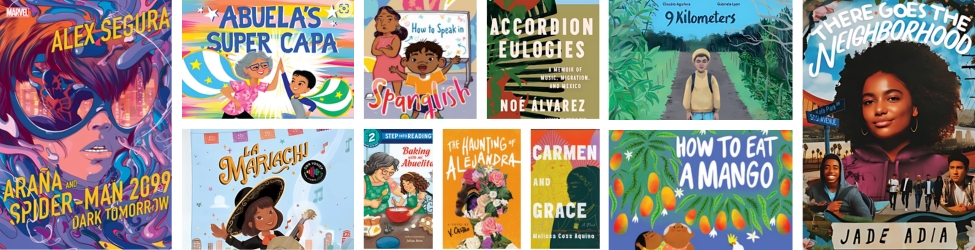 Building Bridges Hispanic Heritage Month - there are lots of book covers.