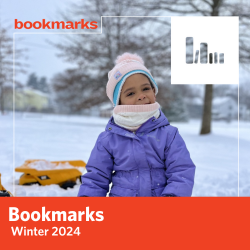 Bookmarks Winter 2024 - A young child playing in the snow